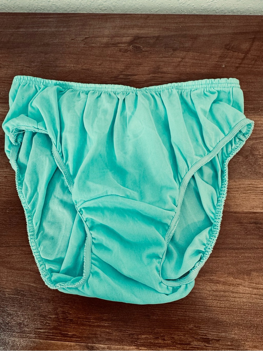 70s Vintage Aqua Sheer Nylon Panties size L